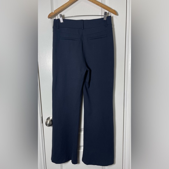 Quince Ultra-Stretch Ponte Flare Leg Pants Navy Size Medium - Picture 6 of 8